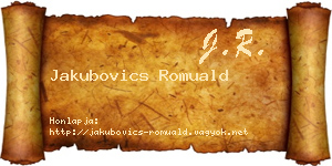 Jakubovics Romuald névjegykártya
